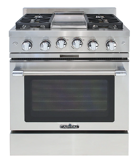 30″ Classic Chef Range 2 Sealed Burners / Griddle / 2 Sealed Burners NG MCR302G2N