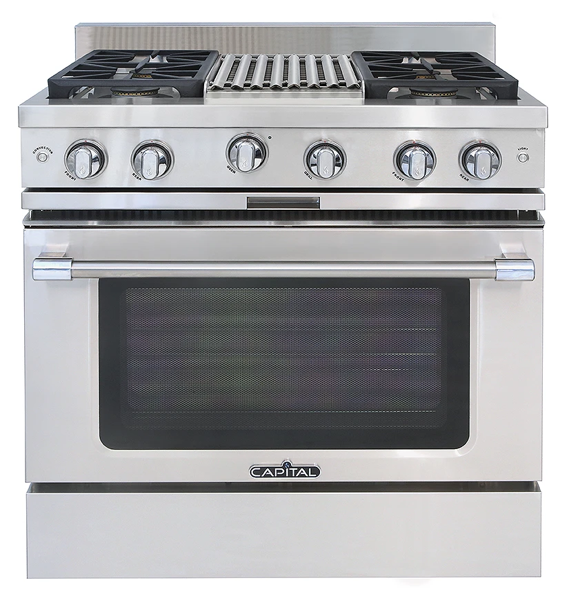 36″ Classic Chef Range 2 Sealed Burners / Grill / 2 Sealed Burners NG MCR362B2N