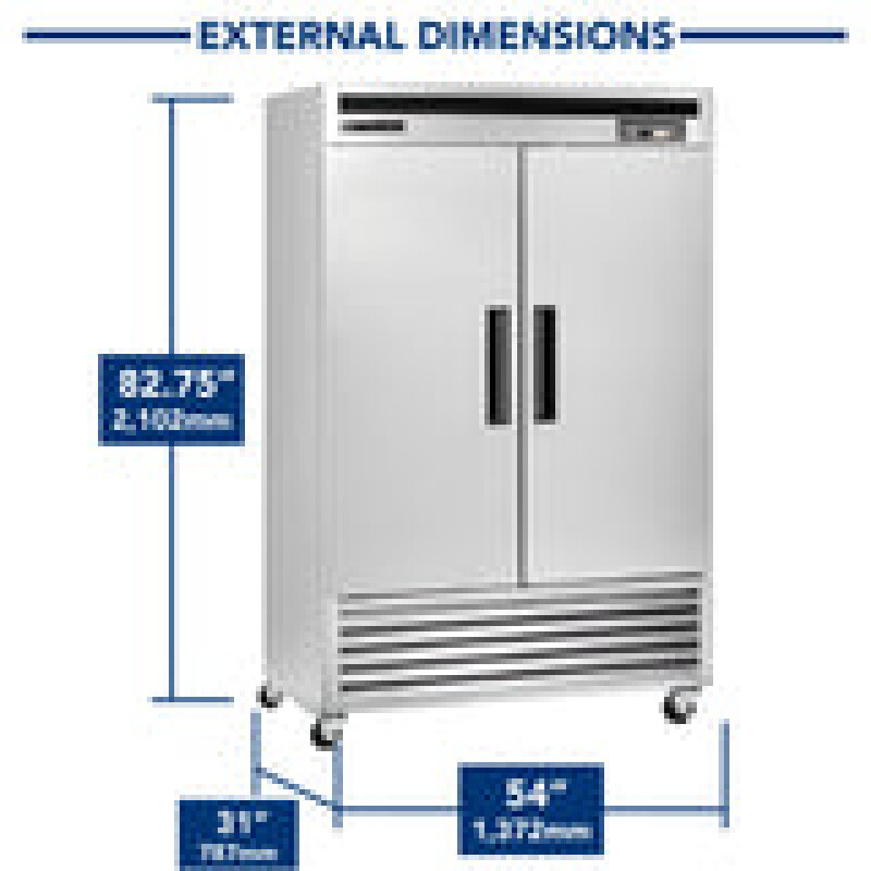 Maxx Cold Double Door Reach-In Refrigerator, Bottom Mount MCR49FDHC
