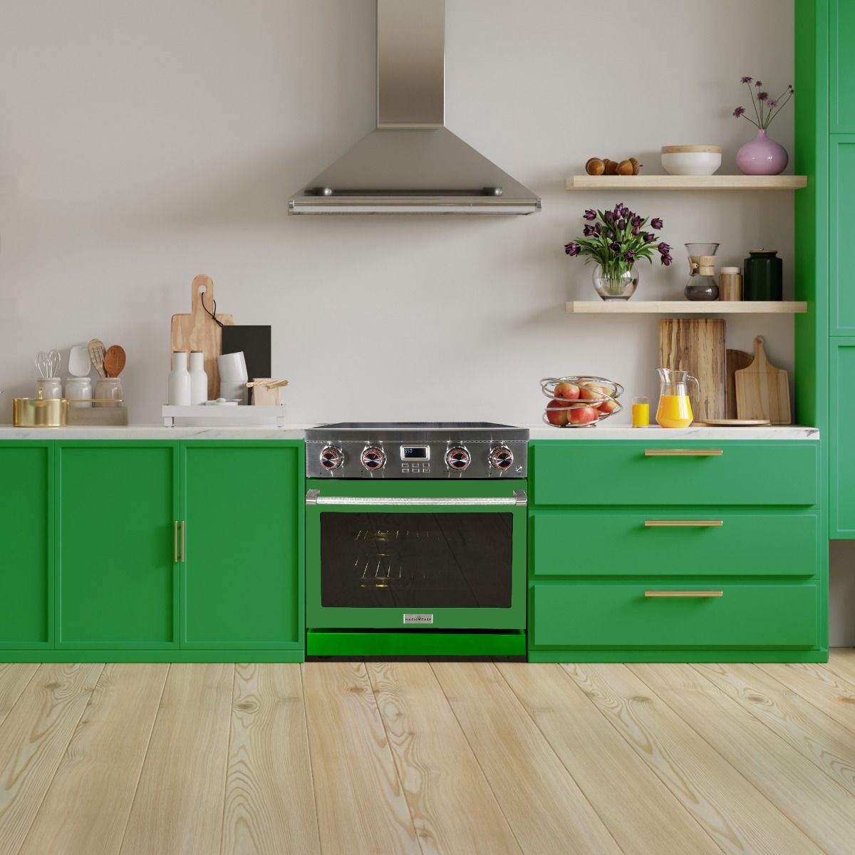 30 Inch Freestanding Electric Range With Green Door MCSPE30SLGD