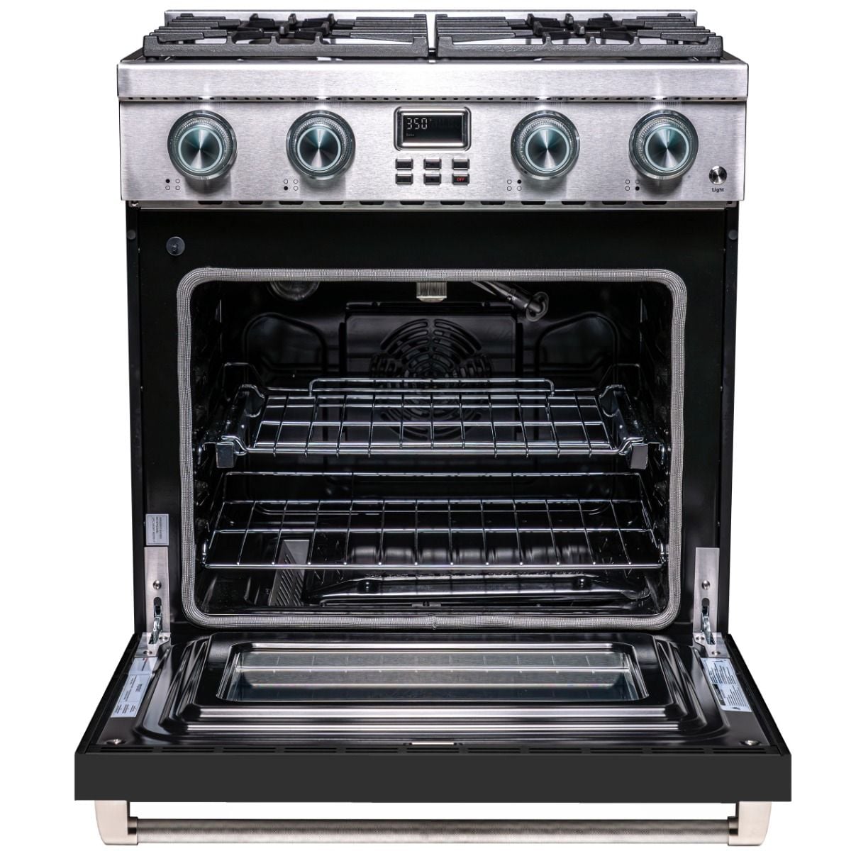 30 Inch Freestanding Gas Range With Black Door MCSPG30SLBD