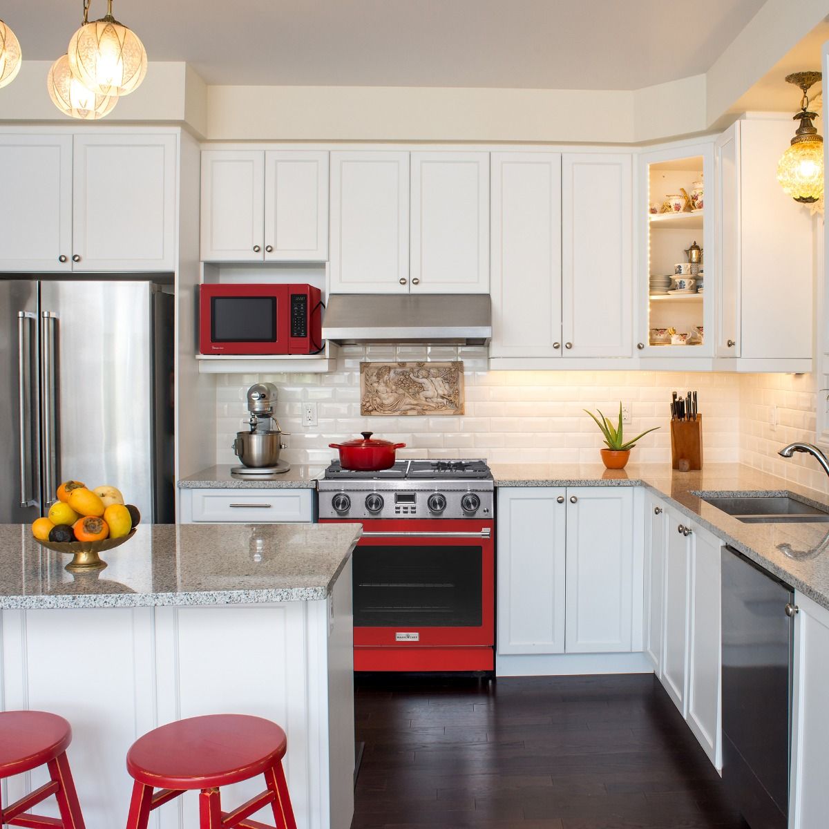 30 Inch Freestanding Gas Range With Red Door MCSPG30SLRD