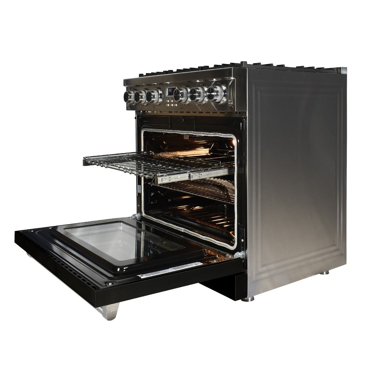 36 Inch Freestanding Gas Range With Black Door MCSPG36SLBD