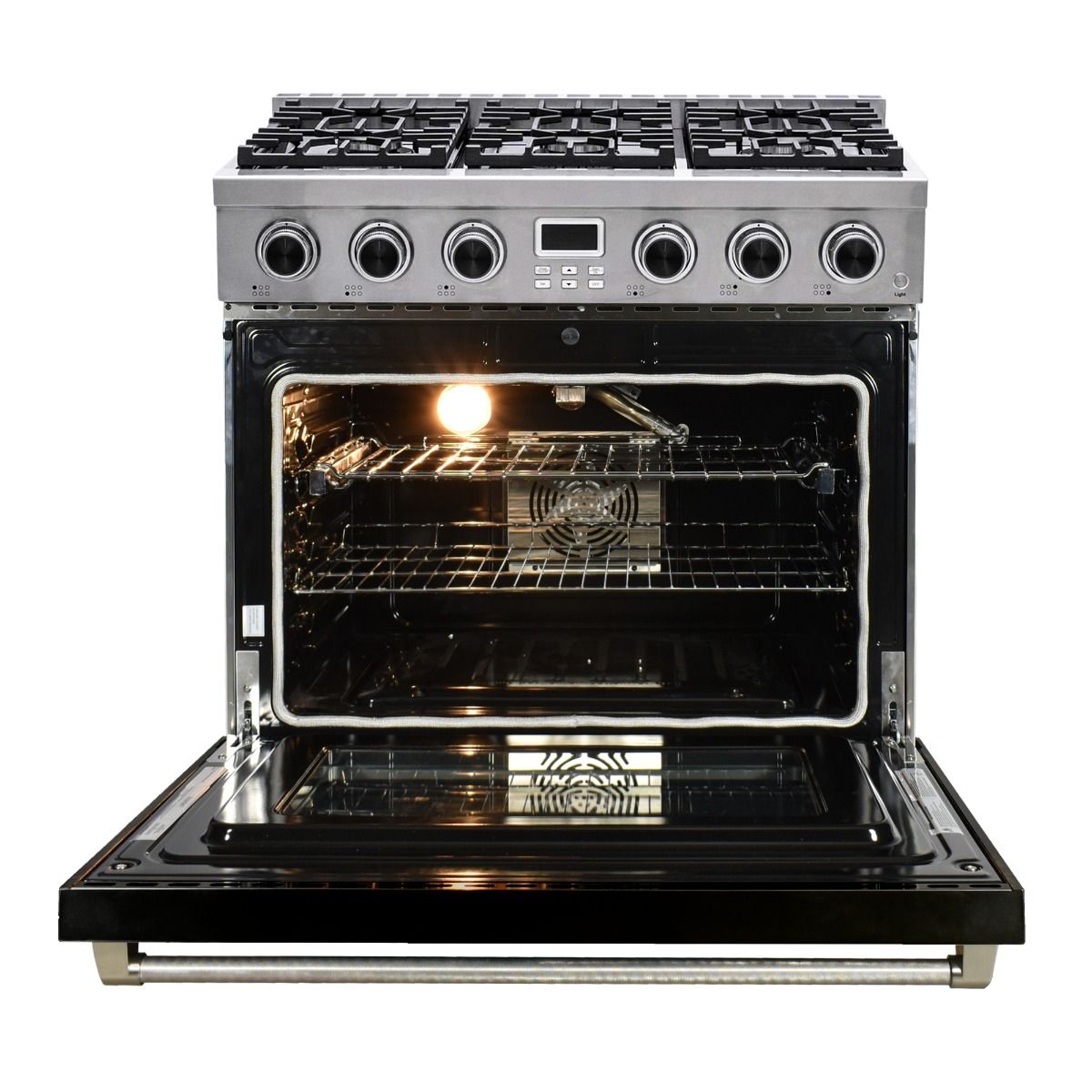 36 Inch Freestanding Gas Range With Black Door MCSPG36SLBD