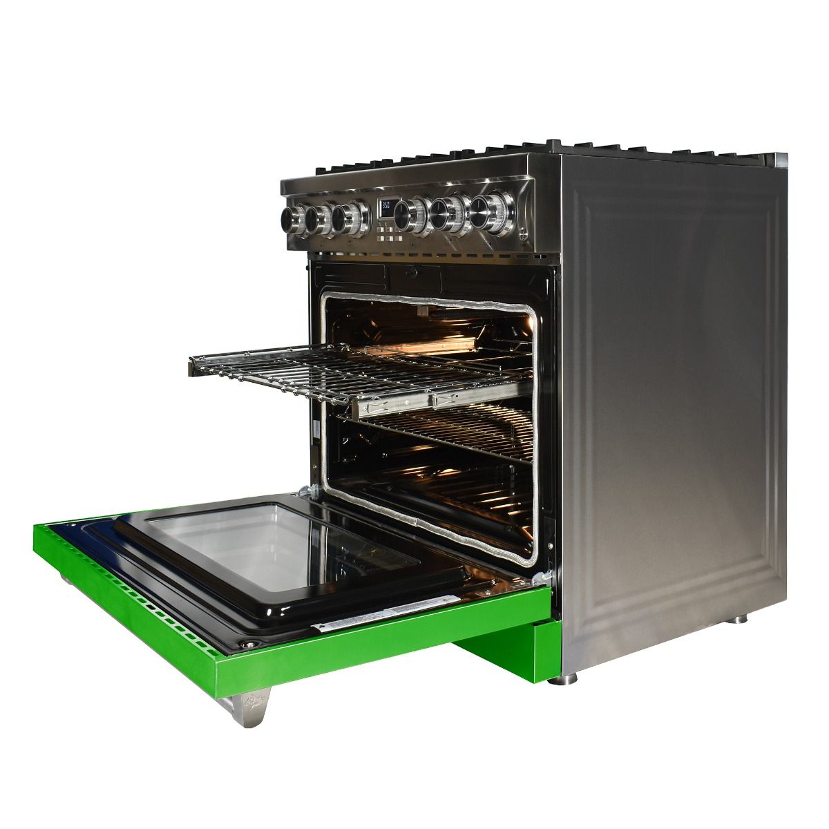 36 Inch Freestanding Gas Range With Green Door MCSPG36SLGD
