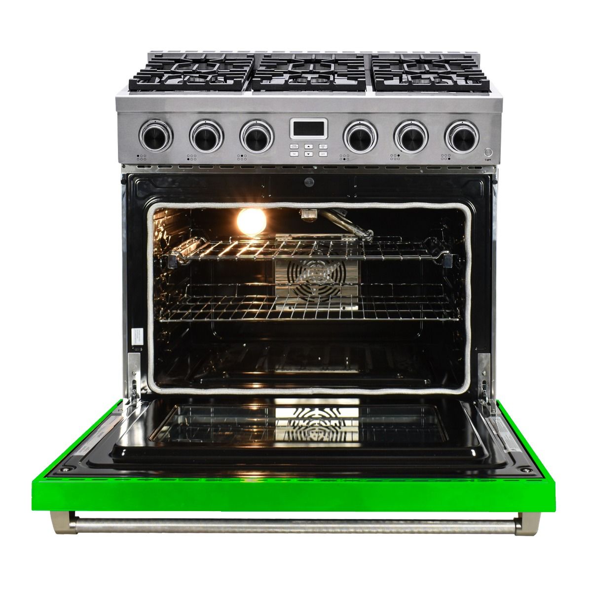 36 Inch Freestanding Gas Range With Green Door MCSPG36SLGD