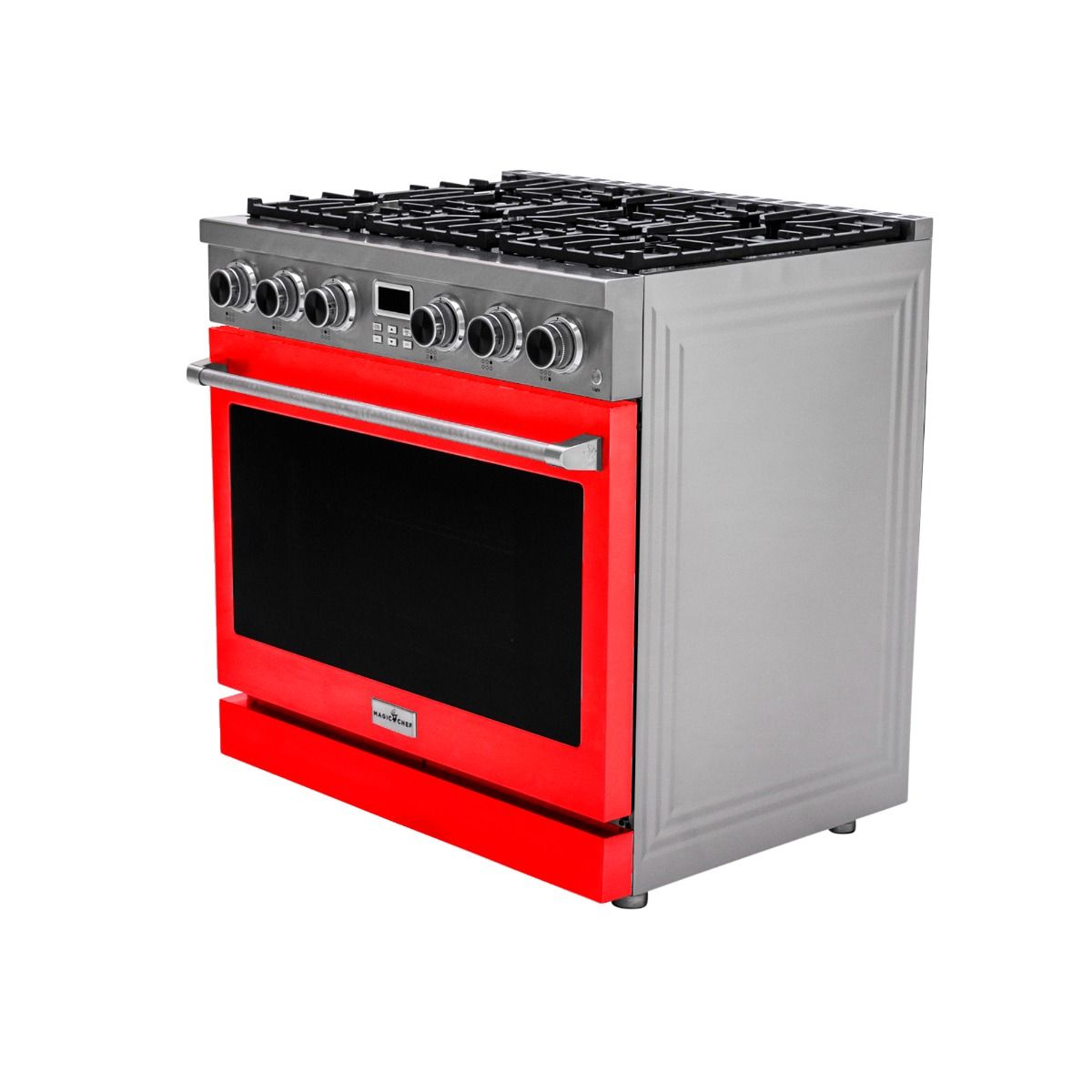 36 Inch Freestanding Gas Range With Red Door MCSPG36SLRD