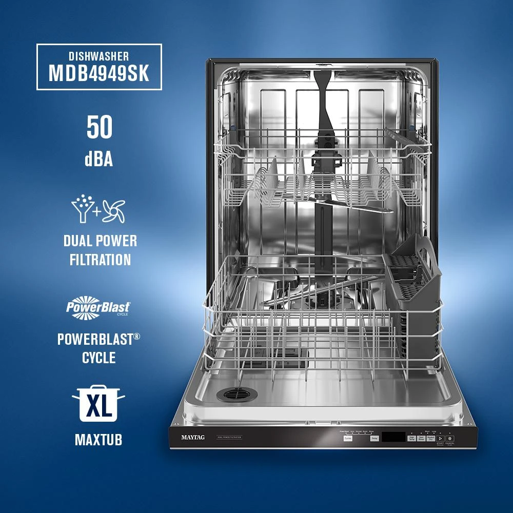 Stainless steel tub dishwasher with Dual Power Filtration view 36