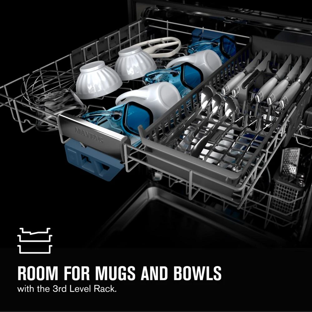 Top control dishwasher with Third Level Rack and Dual Power filtration MDB9979SKZ