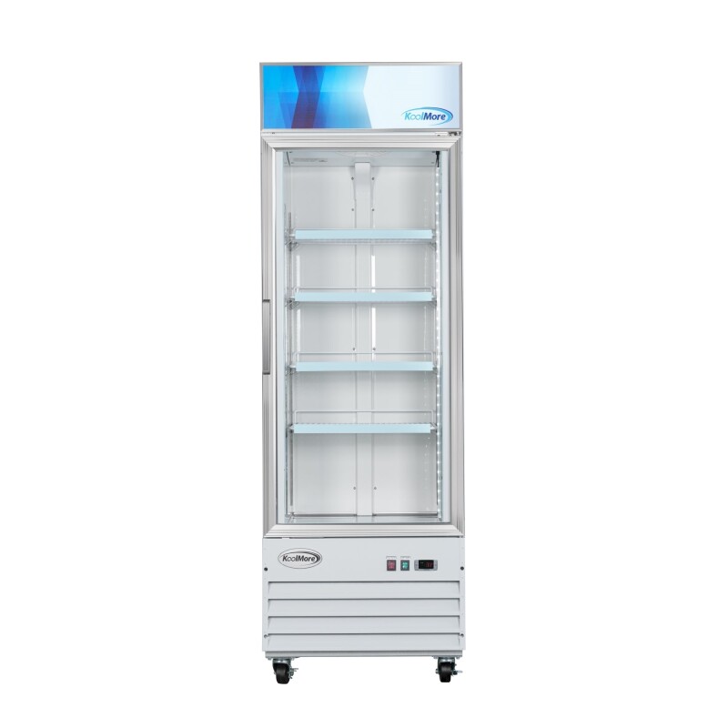 27 in. 1-Door Commercial Display Merchandiser Freezer 13 cu. ft. in White MDF1GD13CWH, product image 3 of 12