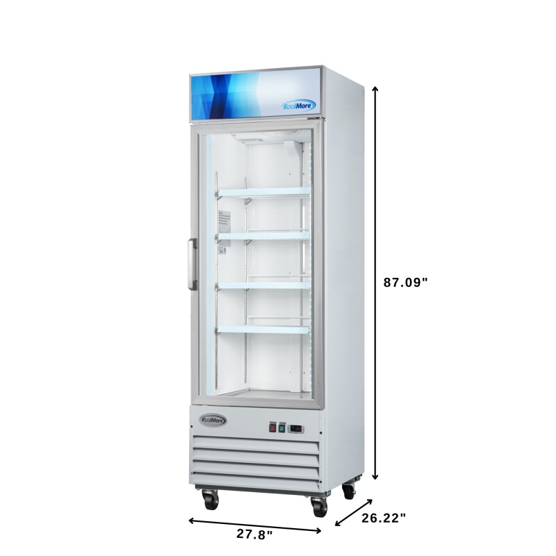 27 in. 1-Door Commercial Display Merchandiser Freezer 13 cu. ft. in White MDF1GD13CWH, product image 7 of 12