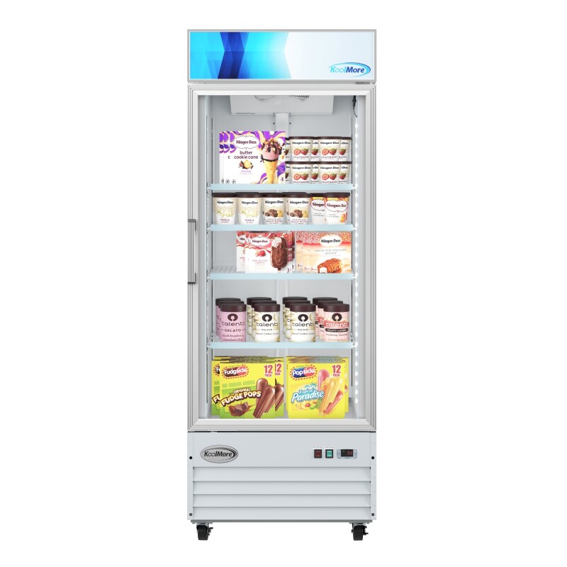 31 in. 1-Door Commercial Display Merchandiser Freezer 23 cu. ft. in White MDF1GD23CWH