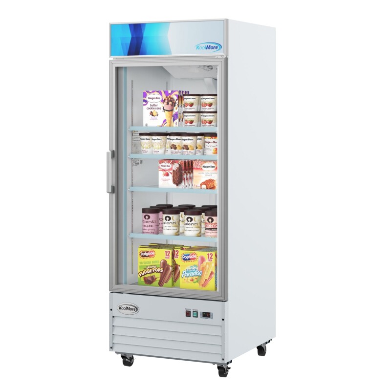 31 in. 1-Door Commercial Display Merchandiser Freezer 23 cu. ft. in White MDF1GD23CWH