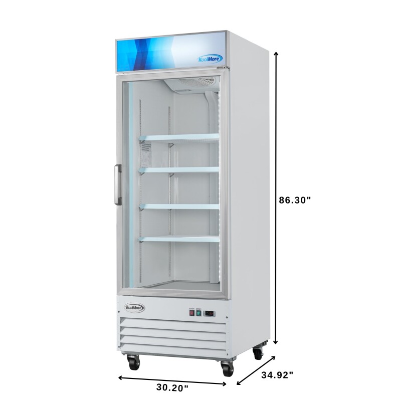 31 in. 1-Door Commercial Display Merchandiser Freezer 23 cu. ft. in White MDF1GD23CWH