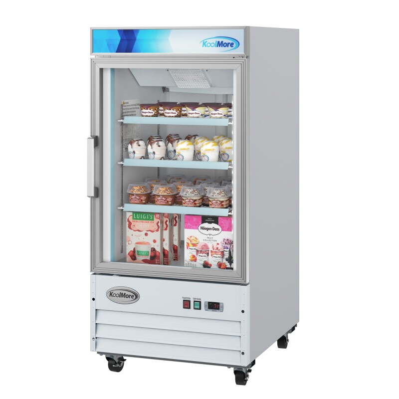 26 in. 1-Door Commercial Display Merchandiser Freezer 9 cu. ft. in White MDF1GD9CWH