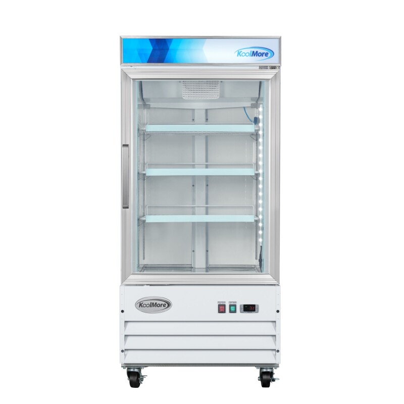26 in. 1-Door Commercial Display Merchandiser Freezer 9 cu. ft. in White MDF1GD9CWH