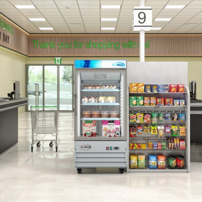 26 in. 1-Door Commercial Display Merchandiser Freezer 9 cu. ft. in White MDF1GD9CWH
