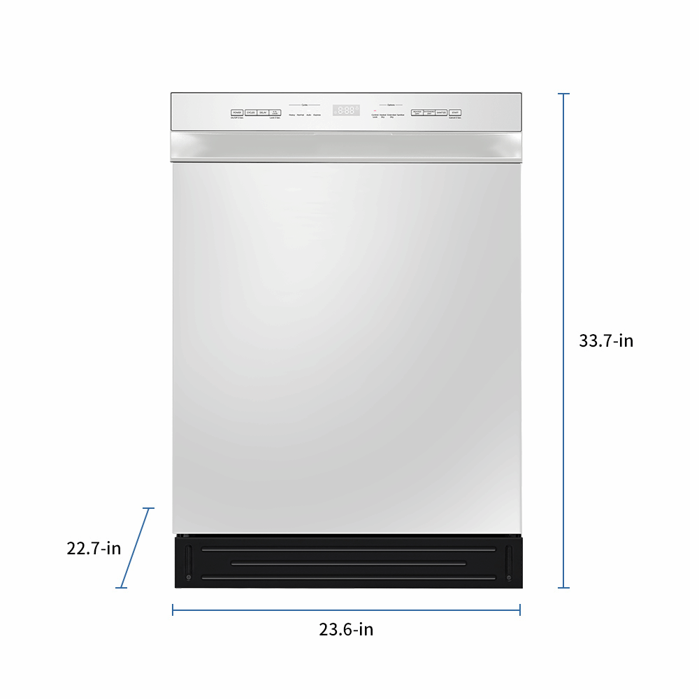 24" Front Control Dishwasher with Stainless Steel Tub and Interior LED Light MDF24P2BWW