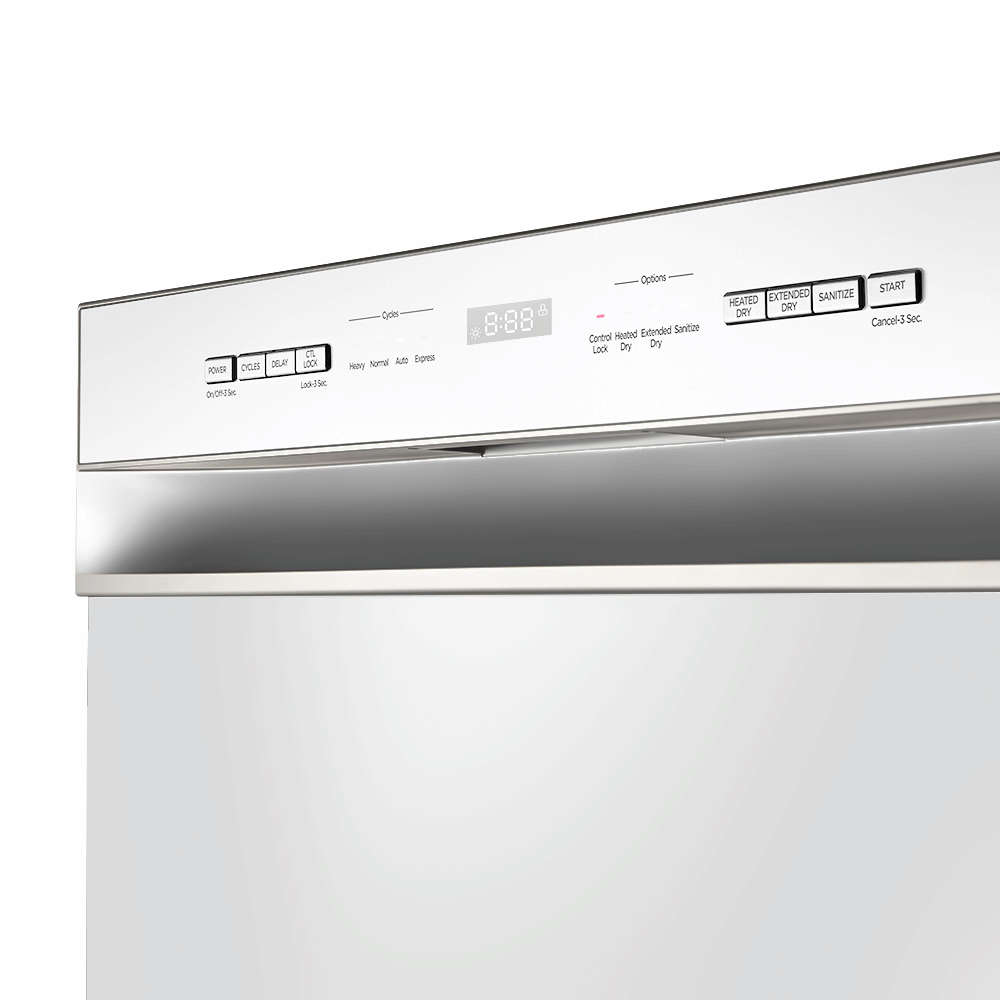 24" Front Control Dishwasher with Stainless Steel Tub and Interior LED Light MDF24P2BWW