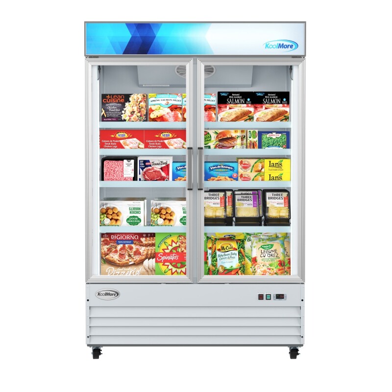 53 in. 2-Door Commercial Display Merchandiser Freezer 45 cu. ft. in White MDF2GD45CWH