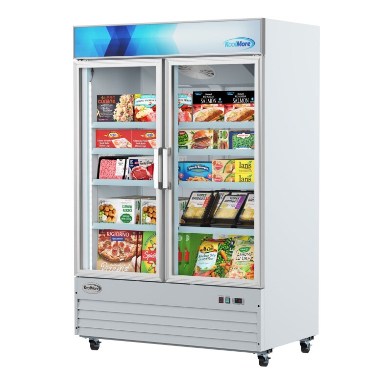 53 in. 2-Door Commercial Display Merchandiser Freezer 45 cu. ft. in White MDF2GD45CWH