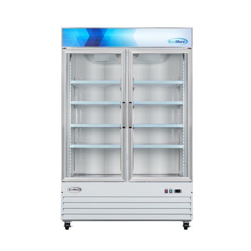 53 in. 2-Door Commercial Display Merchandiser Freezer 45 cu. ft. in White MDF2GD45CWH
