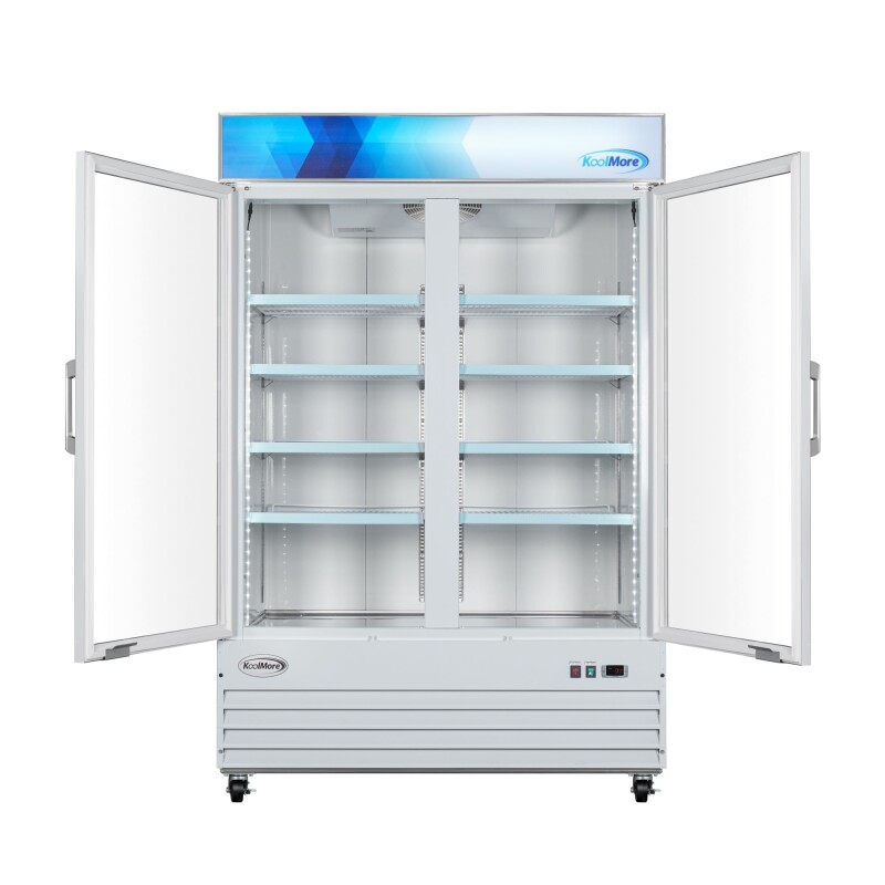 53 in. 2-Door Commercial Display Merchandiser Freezer 45 cu. ft. in White MDF2GD45CWH