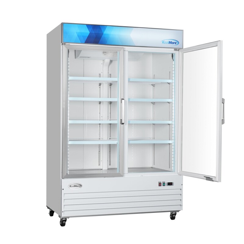 53 in. 2-Door Commercial Display Merchandiser Freezer 45 cu. ft. in White MDF2GD45CWH