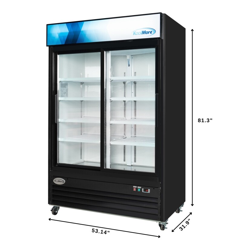 53 in. Two-Door Merchandiser Refrigerator - 45 Cu Ft MDR2DGSLD, product image 3 of 13