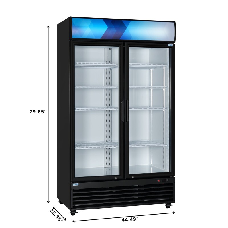 45 in. Two Glass Door Merchandiser Refrigerator - 35 Cu. Ft MDR2GD35C, product image 3 of 13