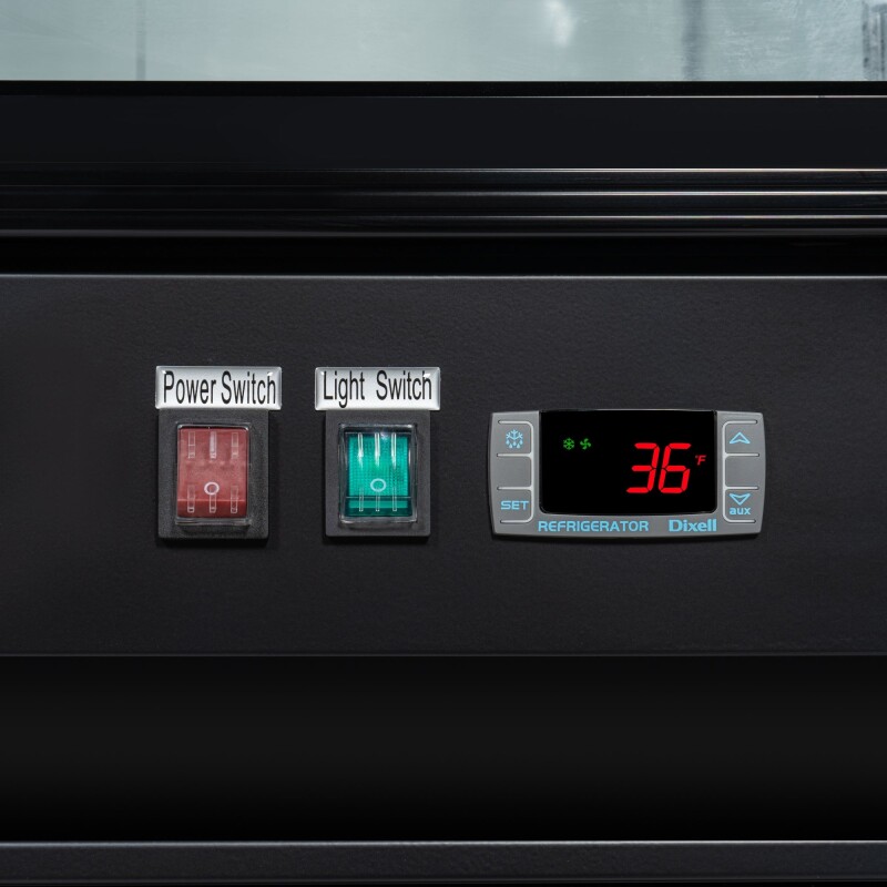 53 in. Commercial Merchandiser Refrigerator with Two Swinging Glass Doors,45 cu. ft. and LED Lighting in Black MDR2GD45C, product image 12 of 13
