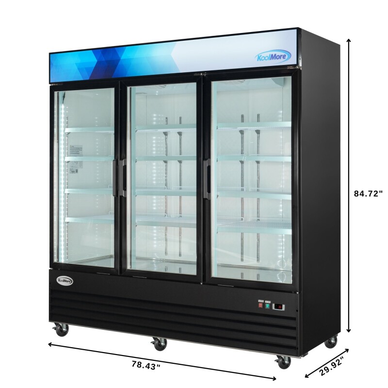 78 in. Three-Door Merchandiser Refrigerator - 53 Cu Ft MDR3GD, product image 3 of 12