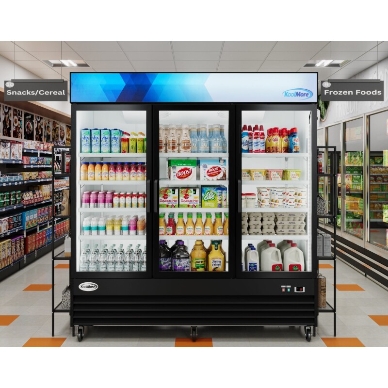 78 in. Three-Door Merchandiser Refrigerator - 53 Cu Ft MDR3GD, product image 4 of 12