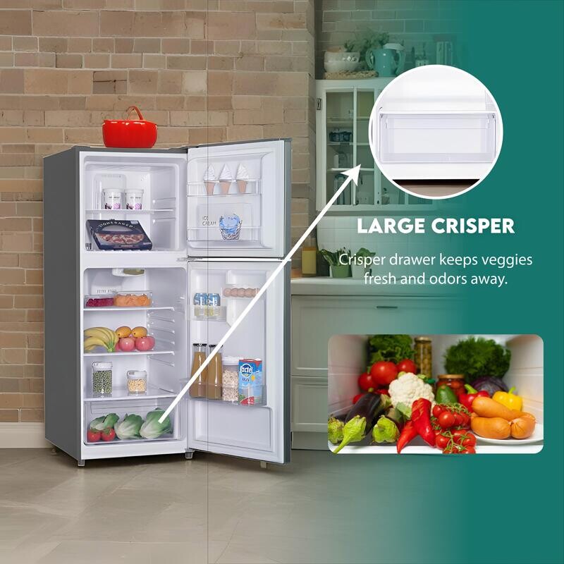 Conserv 10cf Top Freezer Refrigerator 24in Frost Free E-Star Quiet 43dB 110V SS MDRF1010ESE