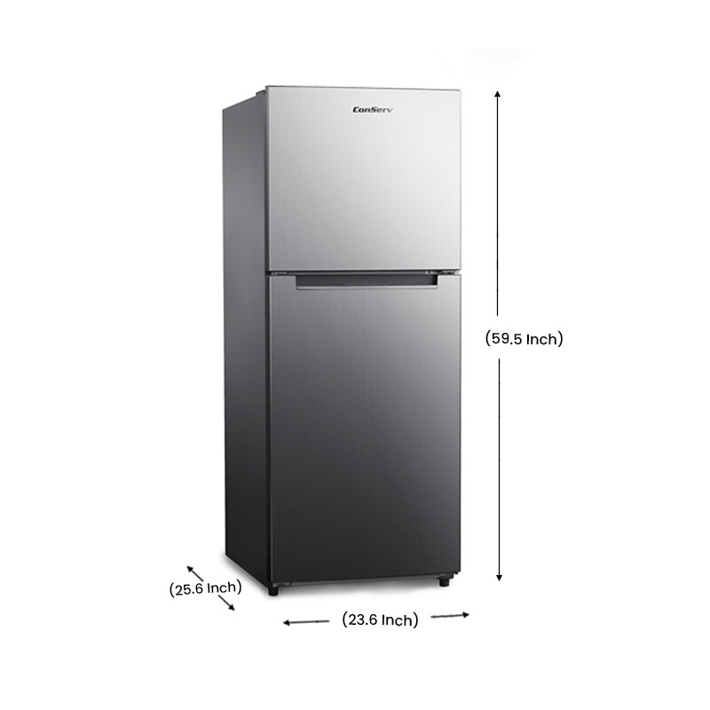 Conserv 10cf Top Freezer Refrigerator 24in Frost Free E-Star Quiet 43dB 110V SS MDRF1010ESE