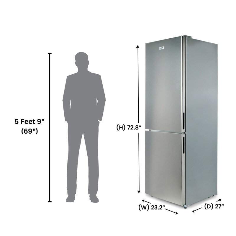 Conserv 11cf Bottom Freezer Refrigerator 24in w/ WINE RACK 110V MDRF359WE