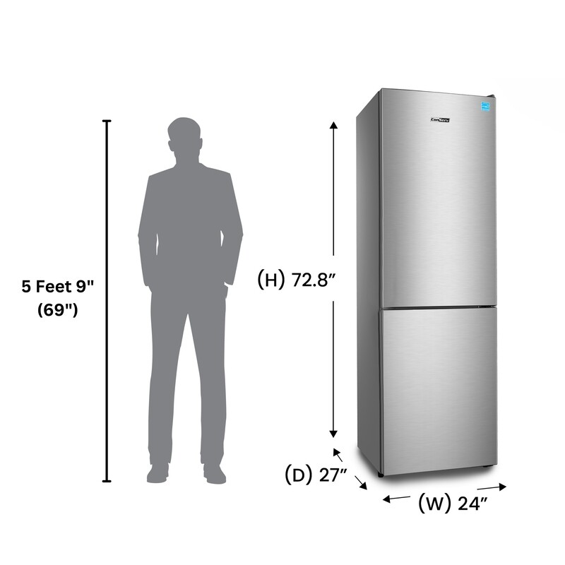 Conserv 11.5cf Tall Frost Free Ref-Freezer 24in Wine Rack E-Star 43dB MDRF3761150