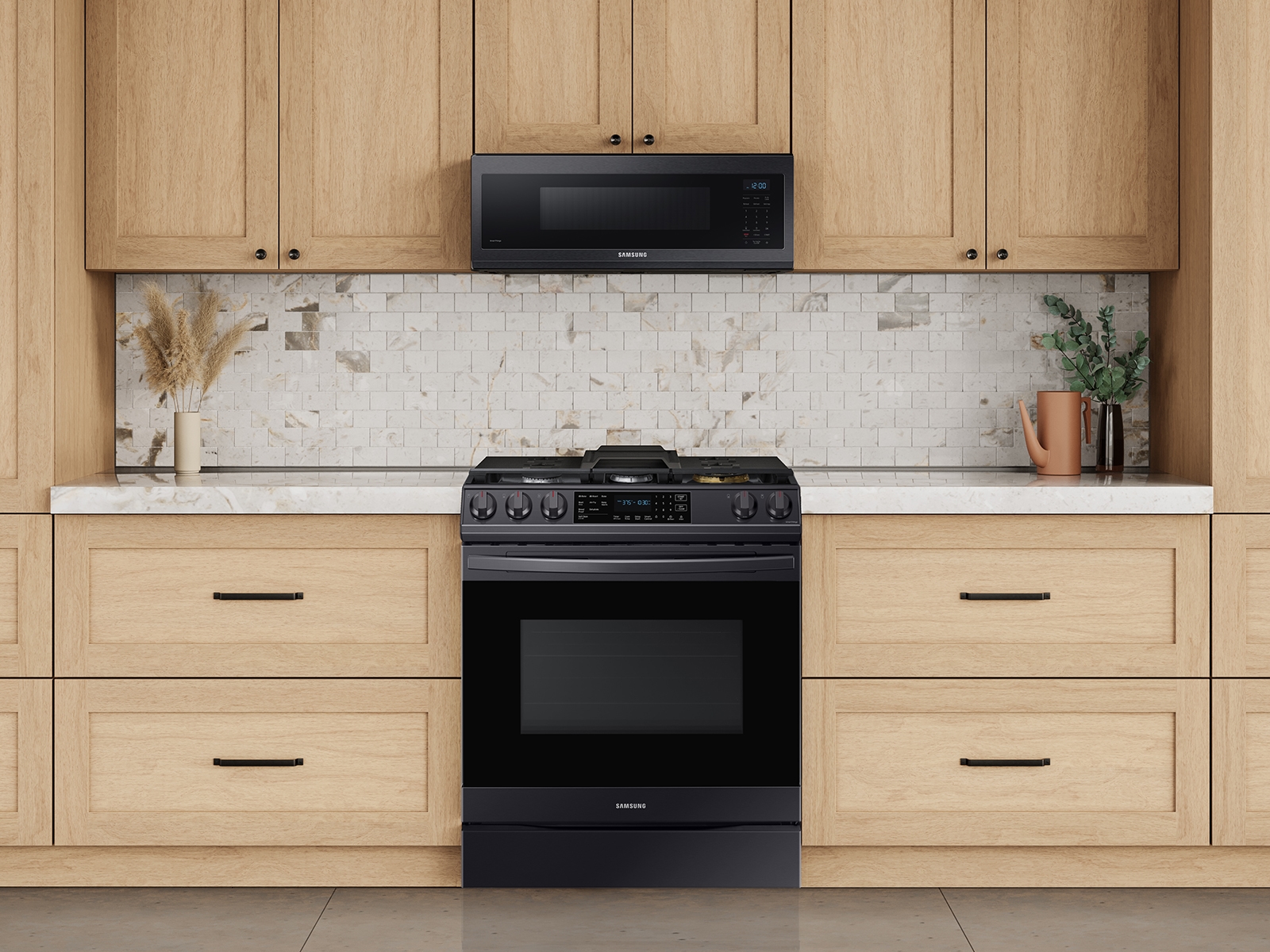 1.1 cu. ft. Smart SLIM Over-the-Range Microwave with 400 CFM Hood Ventilation, Wi-Fi & Voice Control in Black Stainless Steel ME11A7510DGAA