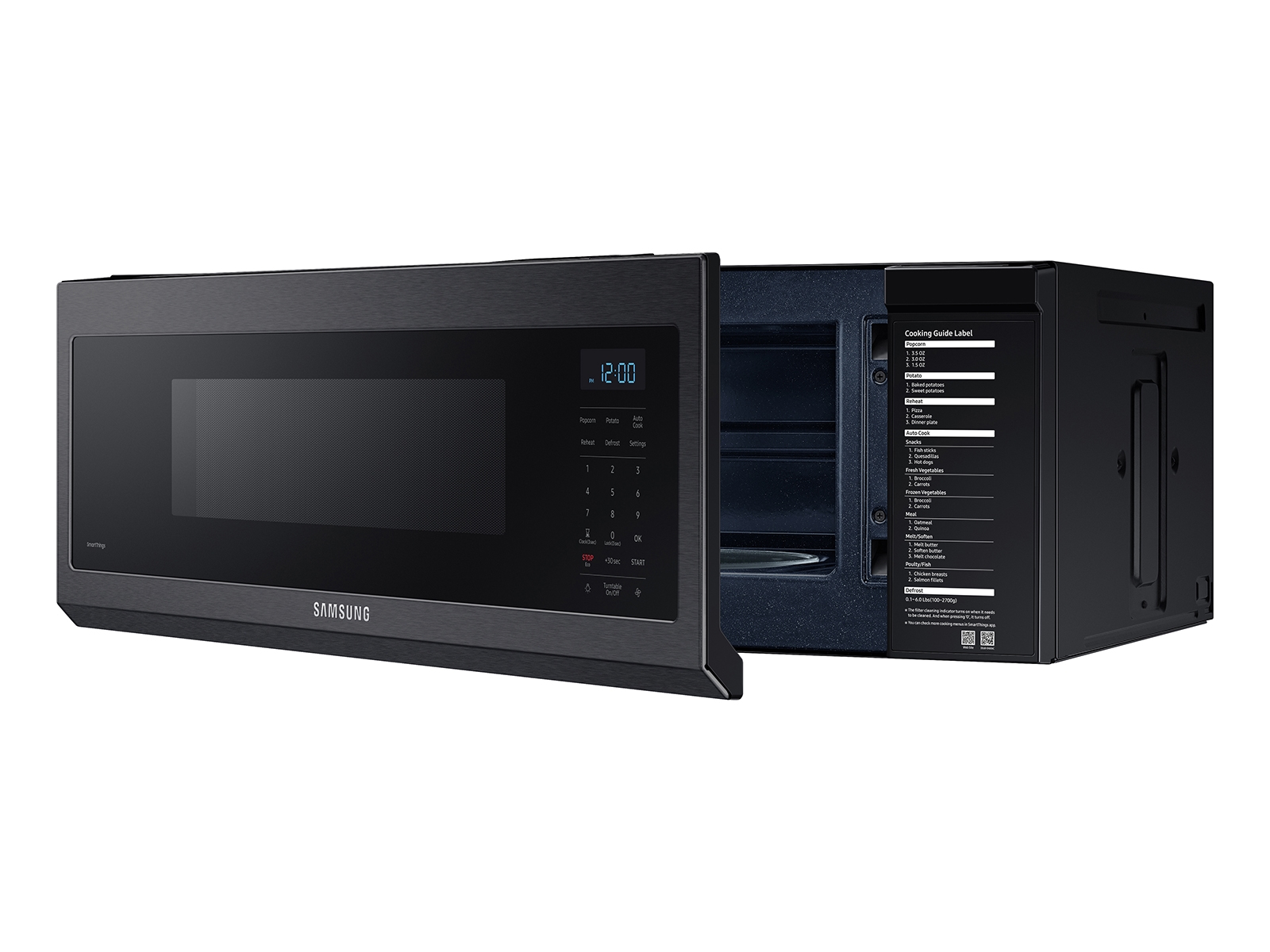 1.1 cu. ft. Smart SLIM Over-the-Range Microwave with 400 CFM Hood Ventilation, Wi-Fi & Voice Control in Black Stainless Steel ME11A7510DGAA