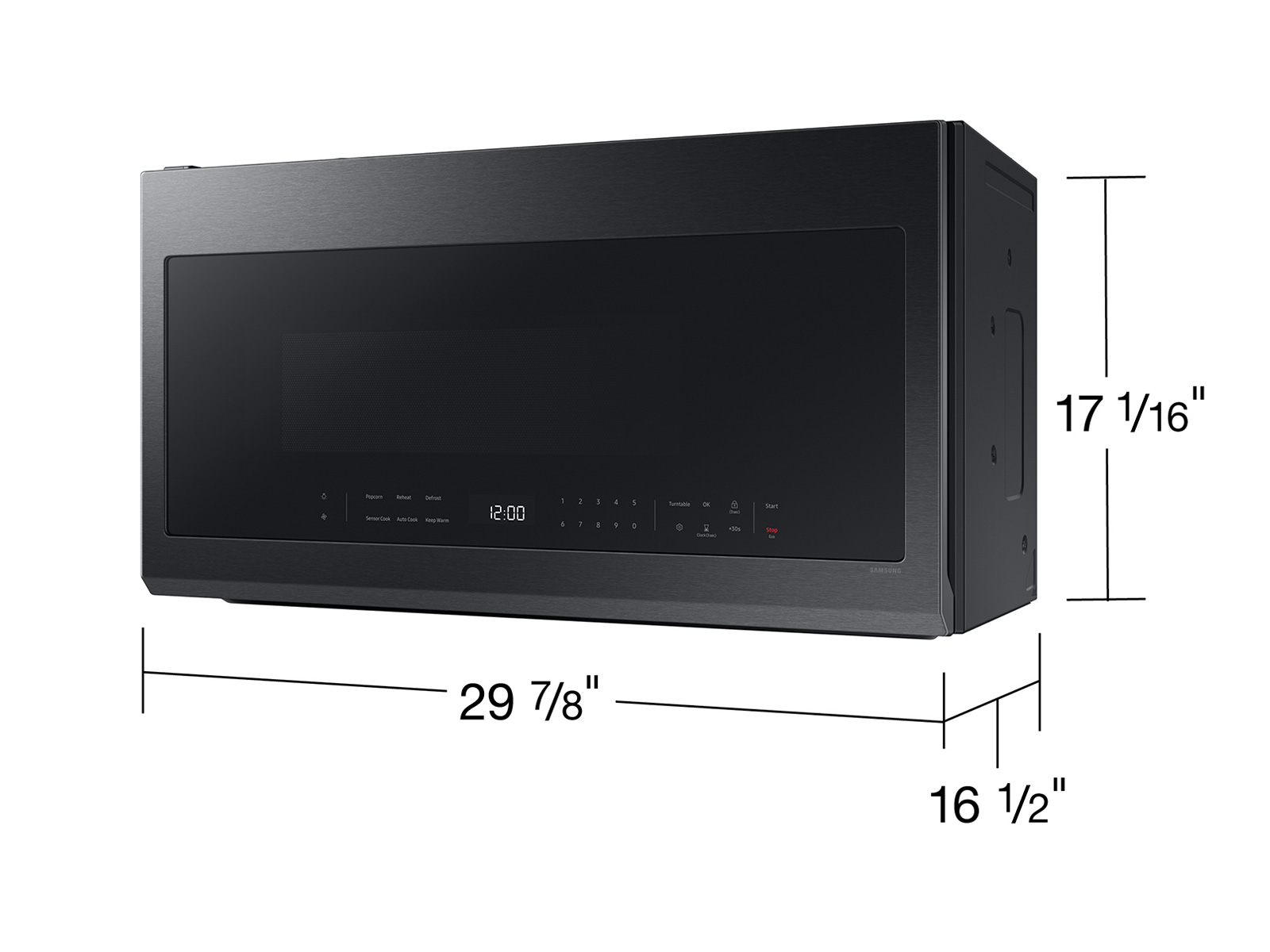 1.1 cu. ft. Smart SLIM Over-the-Range Microwave with 400 CFM Hood Ventilation, Wi-Fi & Voice Control in Black Stainless Steel ME11A7510DGAA