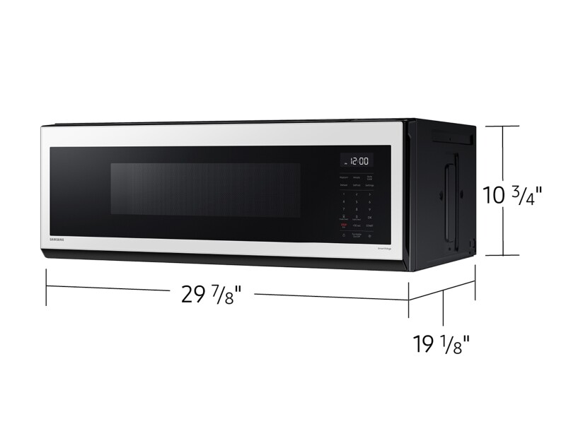 1.1 cu. ft. Bespoke Smart SLIM Over-the-Range Microwave with 400 CFM Hood Ventilation, Wi-Fi & Voice Control in White Glass ME11CB751012AA
