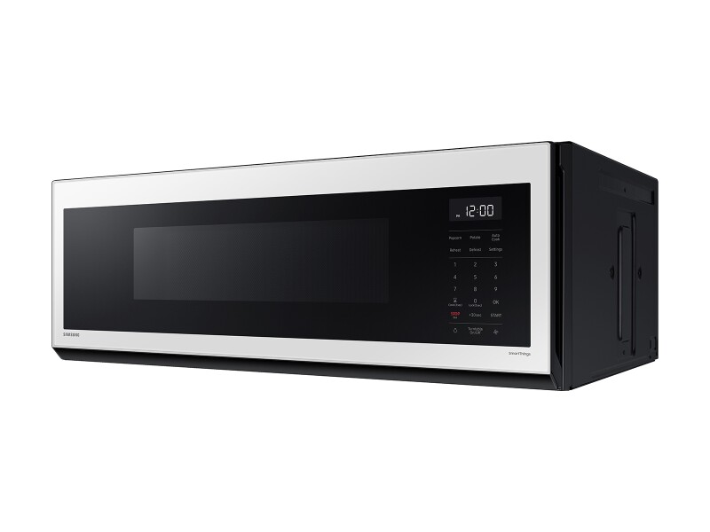 1.1 cu. ft. Bespoke Smart SLIM Over-the-Range Microwave with 400 CFM Hood Ventilation, Wi-Fi & Voice Control in White Glass ME11CB751012AA