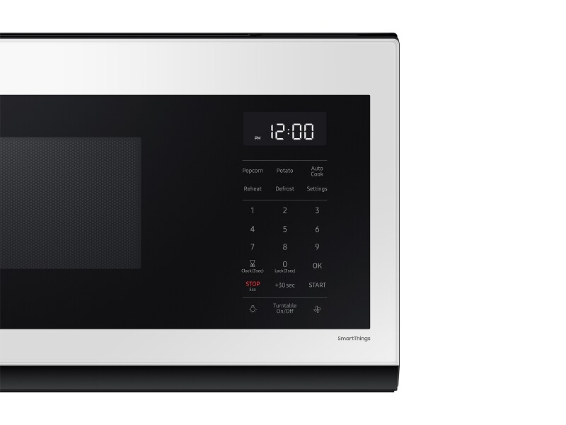 1.1 cu. ft. Bespoke Smart SLIM Over-the-Range Microwave with 400 CFM Hood Ventilation, Wi-Fi & Voice Control in White Glass ME11CB751012AA