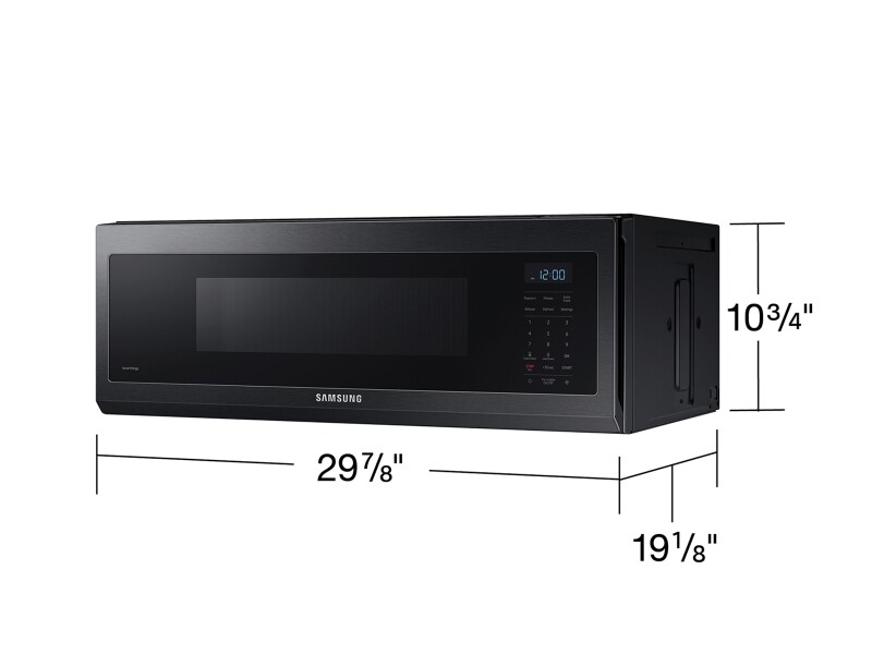 1.1 cu. ft. Smart SLIM Over-the-Range Microwave with 400 CFM Ventilation in Matte Black Steel ME11F7510MTAA