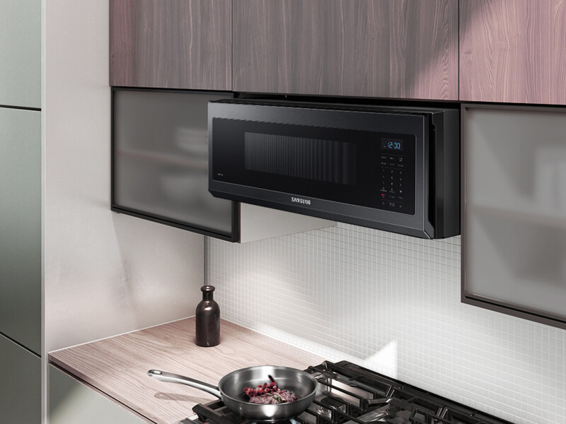 1.1 cu. ft. Smart SLIM Over-the-Range Microwave with 400 CFM Ventilation in Matte Black Steel ME11F7510MTAA