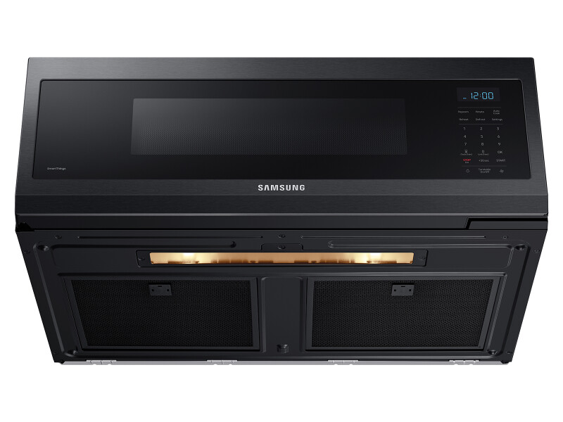 1.1 cu. ft. Smart SLIM Over-the-Range Microwave with 400 CFM Ventilation in Matte Black Steel ME11F7510MTAA