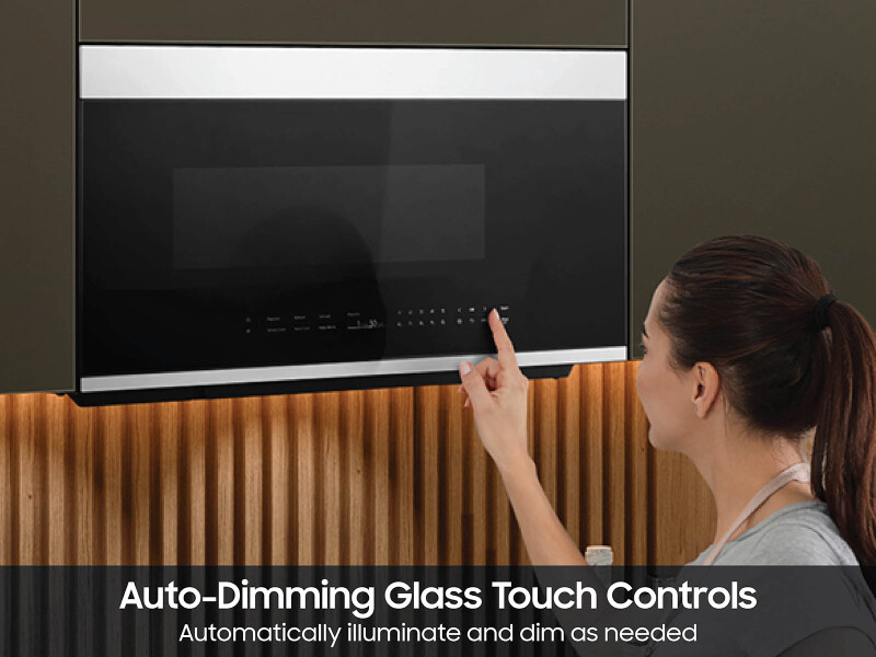 Bespoke 2.1 cu. ft. Over-the-Range Microwave with Auto Dimming Glass Touch Controls in White Glass ME21DB670012AA