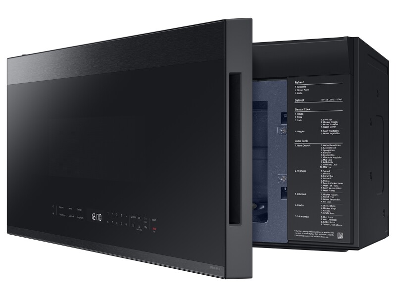 Bespoke 2.1 cu. ft. Over-the-Range Microwave with Edge to Edge Glass Display in Matte Black Steel ME21DG6500MTAA