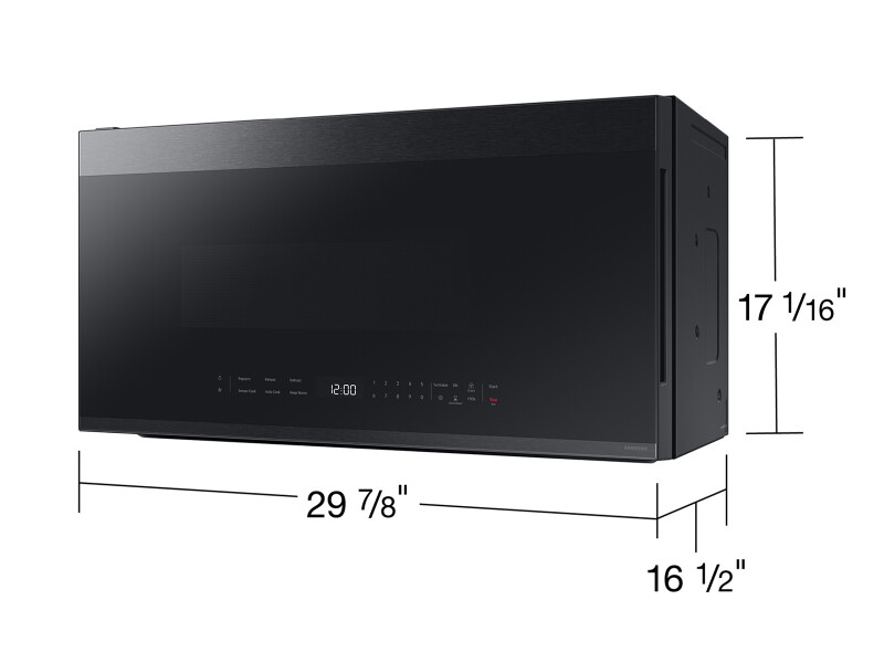 Bespoke 2.1 cu. ft. Over-the-Range Microwave with Edge to Edge Glass Display in Matte Black Steel ME21DG6500MTAA