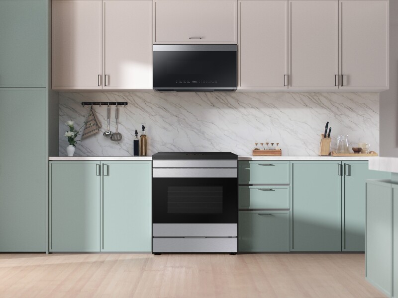 Bespoke 2.1 cu. ft. Over-the-Range Microwave with Auto Dimming Glass Touch Controls in Fingerprint Resistant Stainless Steel ME21DG6700SRAA